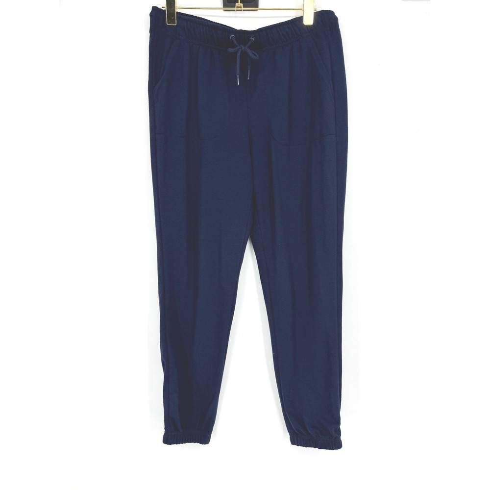90 Degree by Reflex Womens Navy Blue Drawstring Joggers Sweatpants Large